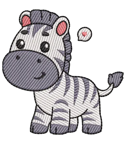 Matriz de Bordado Zebra com Coração